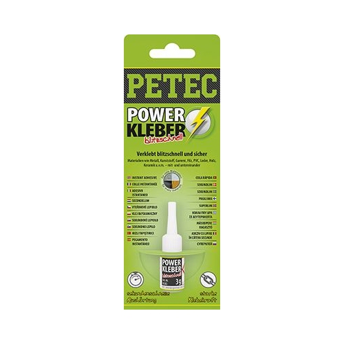 Klebstoff, Kunststoffreparatur PETEC 93403 POWER KLEBER blitzschnell
