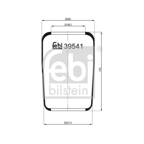 Febi Bilstein 39541 Luftfederbalg ohne Kolben , 1 St&uuml;ck