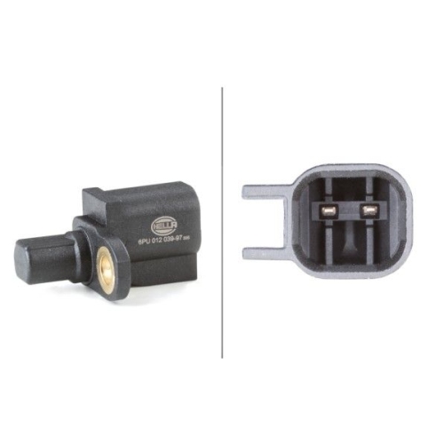 Sensor, Raddrehzahl HELLA 6PU 012 039-971 f&uuml;r FORD VOLVO, Hinterachse, links
