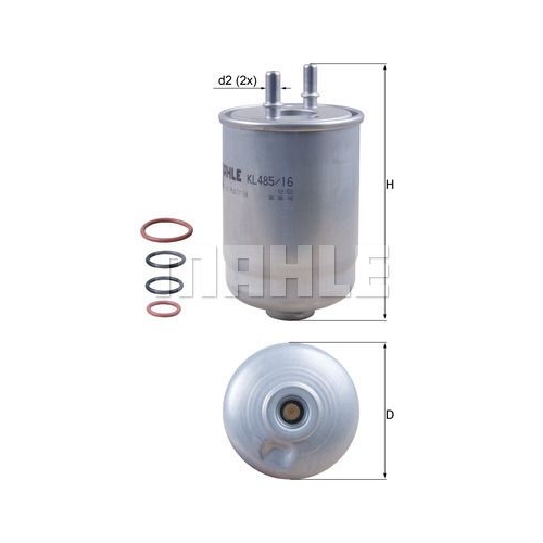 Kraftstofffilter KNECHT KL 485/16D f&uuml;r RENAULT