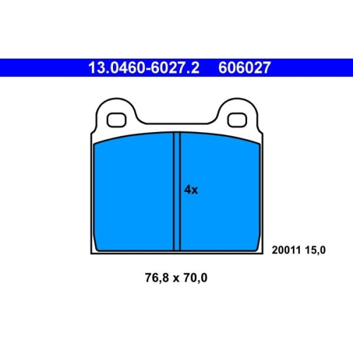 Bremsbelagsatz, Scheibenbremse ATE 13.0460-6027.2 f&uuml;r ALFA ROMEO FIAT FORD OPEL