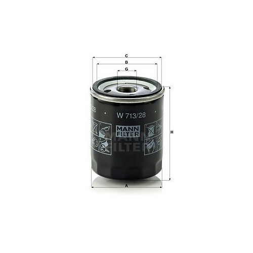 &Ouml;lfilter MANN-FILTER W 713/28 f&uuml;r FORD MG RENAULT ROVER GENERAL MOTORS LOTUS