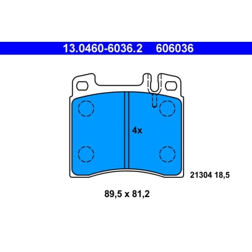 Bremsbelagsatz, Scheibenbremse ATE 13.0460-6036.2 f&uuml;r MERCEDES-BENZ, Vorderachse