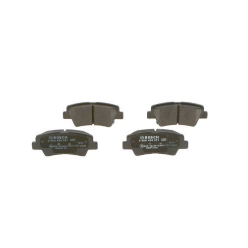 Bremsbelagsatz, Scheibenbremse BOSCH 0 986 495 351 f&uuml;r HYUNDAI KIA, Hinterachse