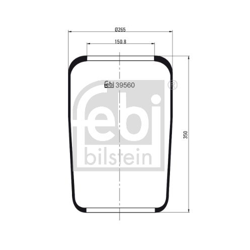 Febi Bilstein 39560 Luftfederbalg ohne Kolben , 1 St&uuml;ck