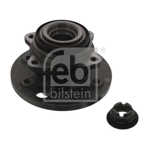 Febi Bilstein 37857 Radlagersatz mit Radnabe, ABS-Impulsring und Kronenmutter , 1 St&uuml;ck