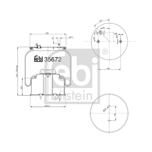 Febi Bilstein 35672 Luftfederbalg mit Stahlkolben , 1 St&uuml;ck