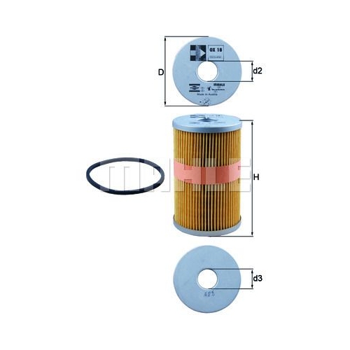 &Ouml;lfilter KNECHT OX 18D f&uuml;r CHRYSLER FIAT FORD GMC HANOMAG HENSCHEL NISSAN TALBOT