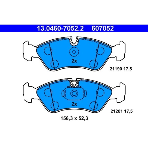 Bremsbelagsatz, Scheibenbremse ATE 13.0460-7052.2 f&uuml;r OPEL CHEVROLET DAEWOO