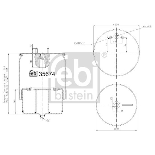 Febi Bilstein 35674 Luftfederbalg mit Stahlkolben , 1 St&uuml;ck
