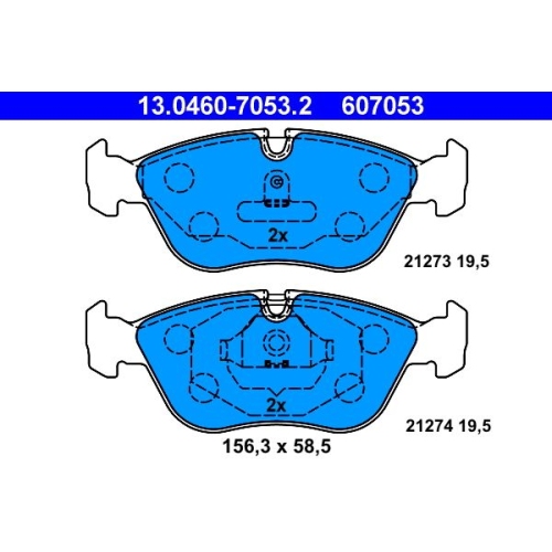 Bremsbelagsatz, Scheibenbremse ATE 13.0460-7053.2 f&uuml;r VOLVO, Vorderachse