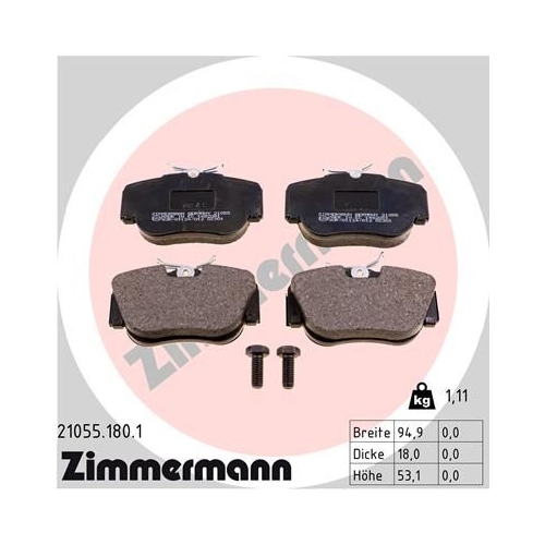 Bremsbelagsatz, Scheibenbremse ZIMMERMANN 21055.180.1 f&uuml;r MERCEDES-BENZ