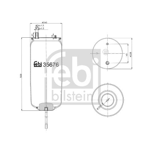 Febi Bilstein 35676 Luftfederbalg mit Kolbenstange , 1 St&uuml;ck