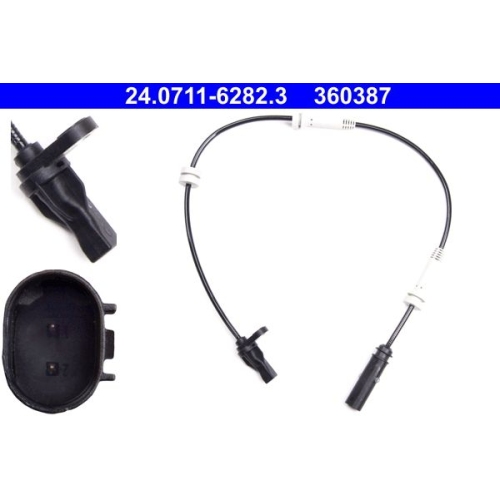 Sensor, Raddrehzahl ATE 24.0711-6282.3 f&uuml;r BMW, Vorderachse