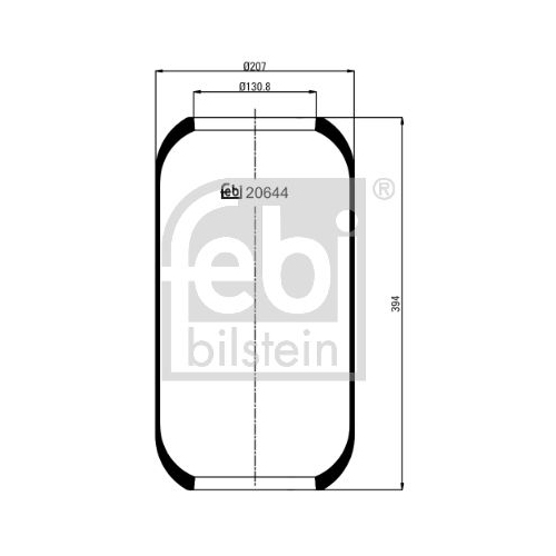Febi Bilstein 20644 Luftfederbalg ohne Kolben , 1 St&uuml;ck