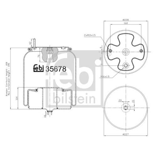 Febi Bilstein 35678 Luftfederbalg mit Stahlkolben , 1 St&uuml;ck