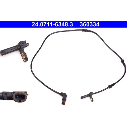 Sensor, Raddrehzahl ATE 24.0711-6348.3 f&uuml;r MERCEDES-BENZ, Vorderachse
