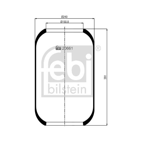 Febi Bilstein 20661 Luftfederbalg ohne Kolben , 1 St&uuml;ck