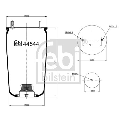 Febi Bilstein 44544 Luftfederbalg ohne Kolben , 1 St&uuml;ck