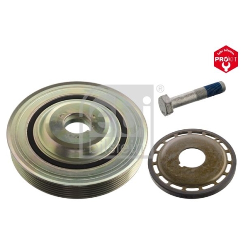 Febi Bilstein 106476 Riemenscheibensatz (entkoppelt) f&uuml;r Kurbelwelle, mit Polrad und Schrauben , 1 St&uuml;ck