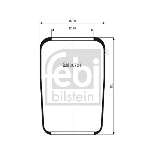 Febi Bilstein 20701 Luftfederbalg ohne Kolben , 1 St&uuml;ck