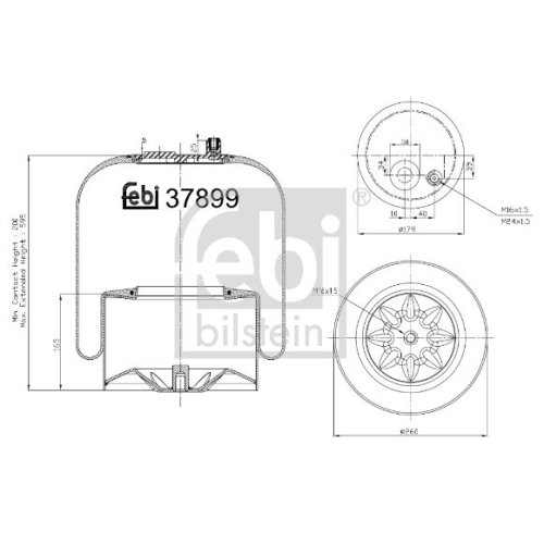 Febi Bilstein 37899 Luftfederbalg mit Stahlkolben , 1 St&uuml;ck