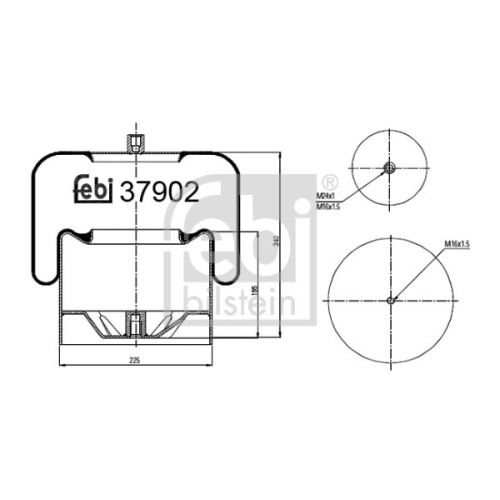 Febi Bilstein 37902 Luftfederbalg mit Stahlkolben , 1 St&uuml;ck
