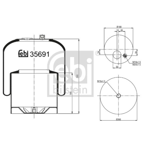 Febi Bilstein 35691 Luftfederbalg mit Stahlkolben , 1 St&uuml;ck