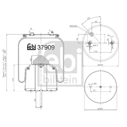 Febi Bilstein 37909 Luftfederbalg mit Stahlkolben , 1 St&uuml;ck