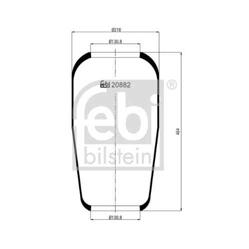 Febi Bilstein 20882 Luftfederbalg ohne Kolben , 1 St&uuml;ck