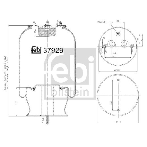 Febi Bilstein 37929 Luftfederbalg mit Stahlkolben , 1 St&uuml;ck