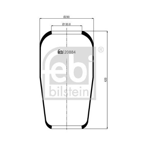Febi Bilstein 20884 Luftfederbalg ohne Kolben , 1 St&uuml;ck