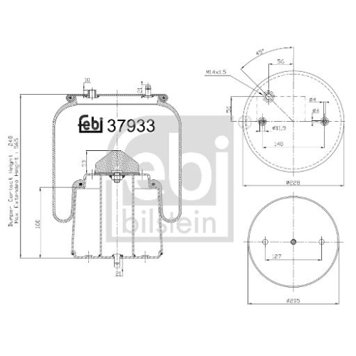 Febi Bilstein 37933 Luftfederbalg mit Stahlkolben , 1 St&uuml;ck