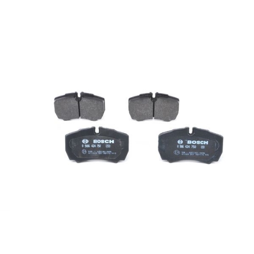 Bremsbelagsatz, Scheibenbremse BOSCH 0 986 424 750 f&uuml;r FORD IVECO, Hinterachse