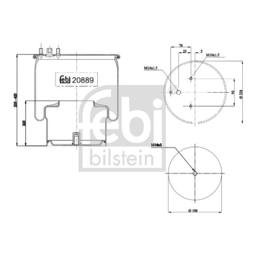 Febi Bilstein 20889 Luftfederbalg mit Stahlkolben , 1 St&uuml;ck