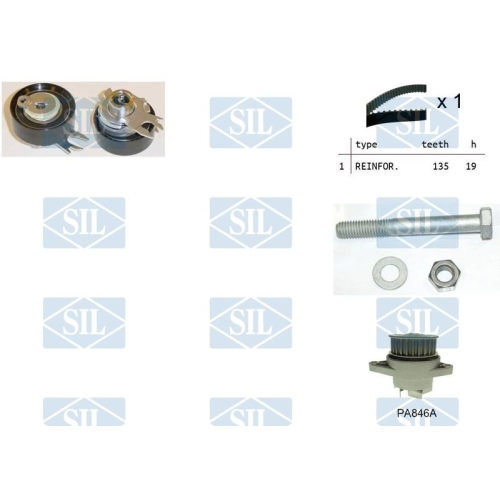 Wasserpumpe + Zahnriemensatz Saleri SIL K1PA846A f&uuml;r SEAT VW