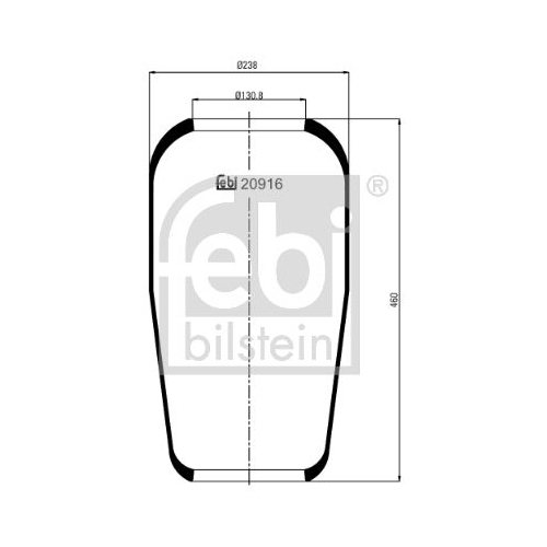 Febi Bilstein 20916 Luftfederbalg ohne Kolben , 1 St&uuml;ck