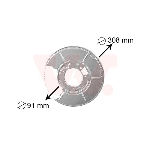 Spritzblech, Bremsscheibe VAN WEZEL 0646374 f&uuml;r BMW, Hinterachse rechts