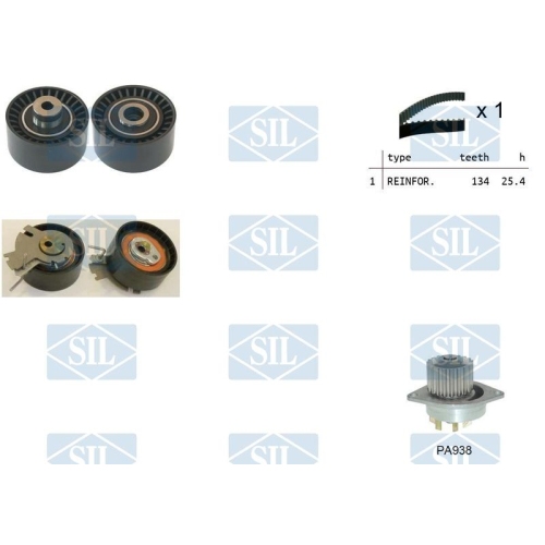 Wasserpumpe + Zahnriemensatz Saleri SIL K1PA938 f&uuml;r CITRO&Euml;N PEUGEOT