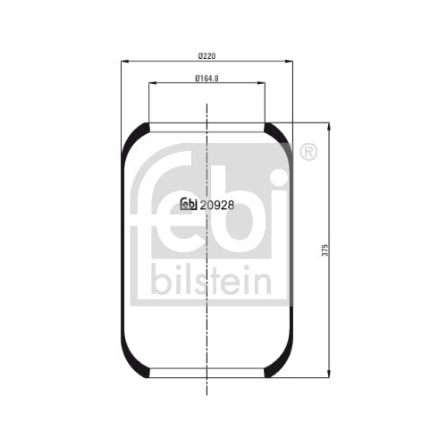 Febi Bilstein 20928 Luftfederbalg ohne Kolben , 1 St&uuml;ck