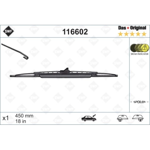 SWF Das Original + Spoiler (x1) Wischerblatt 116602