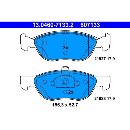 Bremsbelagsatz, Scheibenbremse ATE 13.0460-7133.2 f&uuml;r FIAT, Vorderachse
