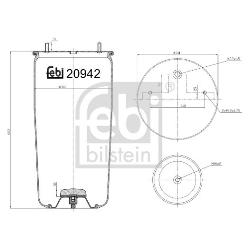 Febi Bilstein 20942 Luftfederbalg ohne Kolben , 1 St&uuml;ck