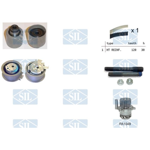 Wasserpumpe + Zahnriemensatz Saleri SIL K1PA1049 f&uuml;r AUDI SEAT SKODA VW