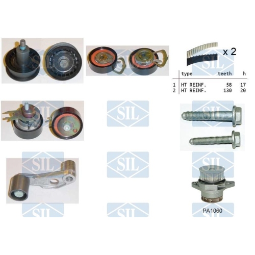Wasserpumpe + Zahnriemensatz Saleri SIL K1PA1060 f&uuml;r AUDI VW