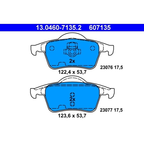 Bremsbelagsatz, Scheibenbremse ATE 13.0460-7135.2 f&uuml;r VOLVO, Hinterachse