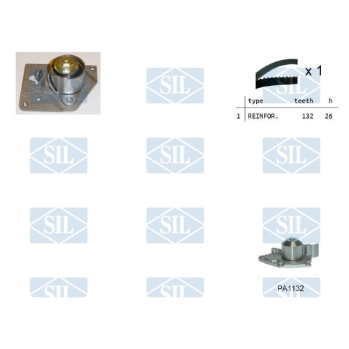 Wasserpumpe + Zahnriemensatz Saleri SIL K1PA1132 f&uuml;r MITSUBISHI NISSAN OPEL