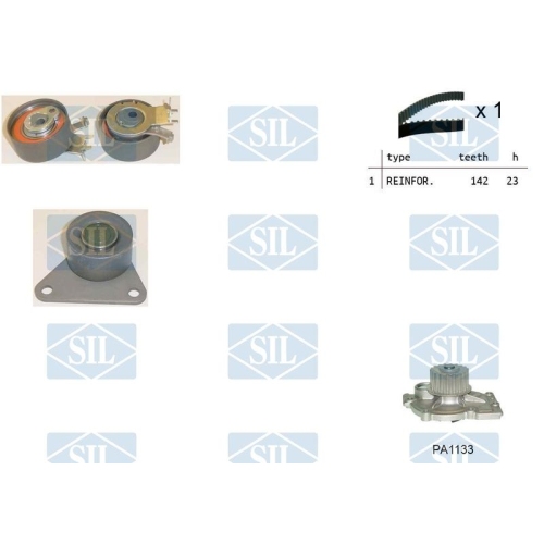 Wasserpumpe + Zahnriemensatz Saleri SIL K1PA1133 f&uuml;r FORD RENAULT VOLVO
