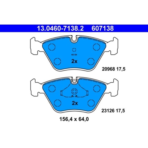 Bremsbelagsatz, Scheibenbremse ATE 13.0460-7138.2 f&uuml;r DAIMLER JAGUAR