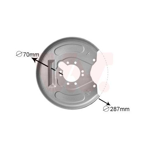 Spritzblech, Bremsscheibe VAN WEZEL 3225373 f&uuml;r MITSUBISHI, Hinterachse links